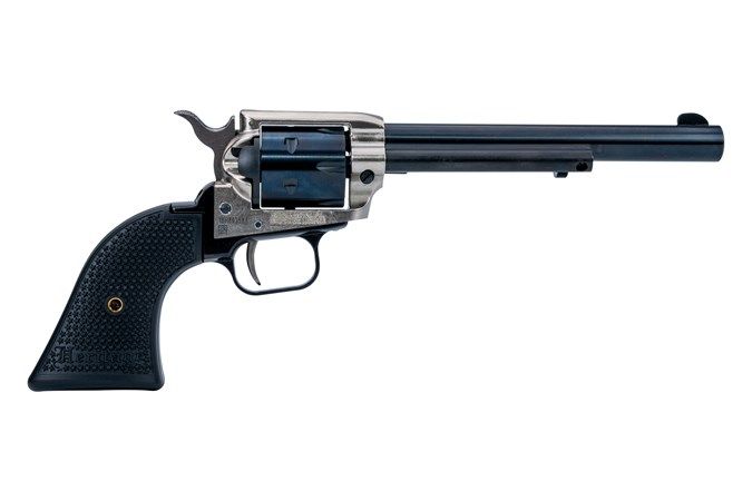 Heritage Firearms Rough Rider Small Bore Nickel / Black .22 LR 6.5&quot; Barrel 6-Rounds, 727962710081, RR22B6NI