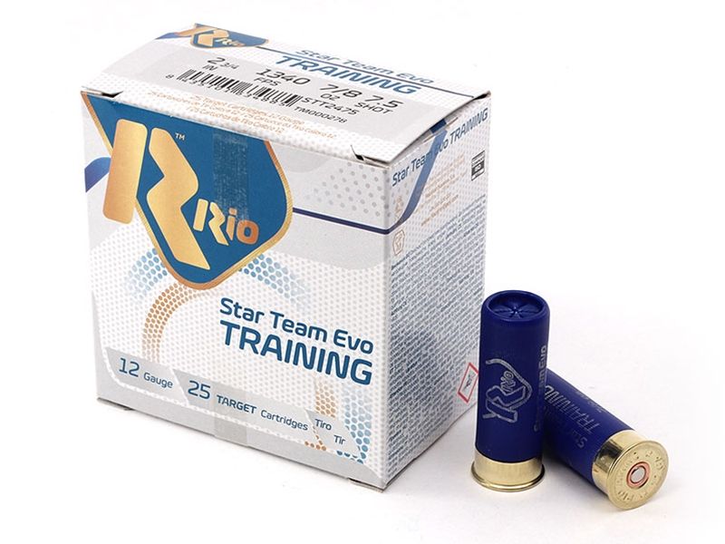 Rio Star Team Evo Target 24 Gram Shotshells 12ga 2-3/4&quot; 7/8oz 1340 fps #7.5 Shot 25/ct, 8435101634885, STT2475