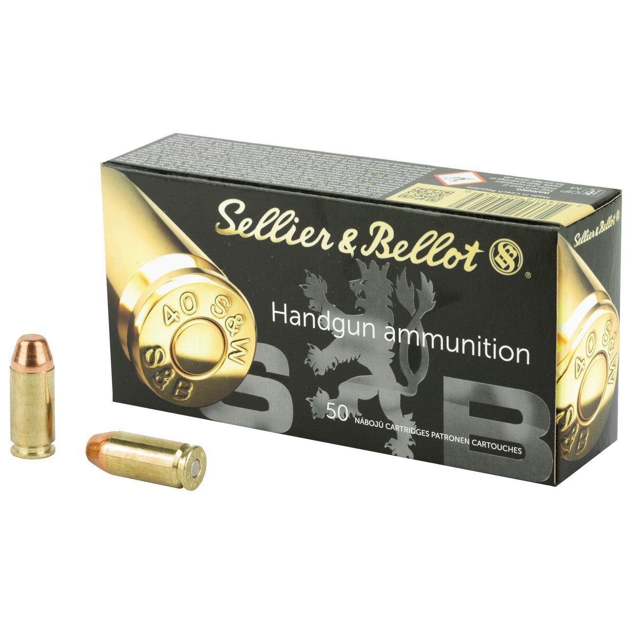 Sellier &amp; Bellot Pistol &amp; Revolver Ammo .40 S&amp;W 180 gr FMJ 50/Box, 754908500239, SB40B