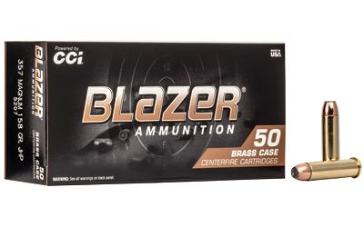 CCI Blazer Brass .357 MAG 158 Grain JHP 50 Round Box, 076683052070, 5207