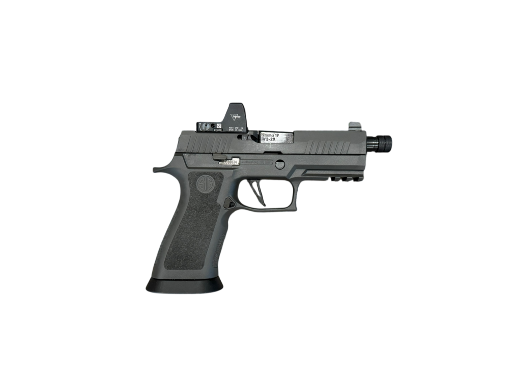 *USED* Sig Sauer P320 X-Carry Legion 4.6&quot; 9MM Pistol,  w/Trijicon RM01 Non Adj Red Dot, (3) 17RD Magazines, and Original Case