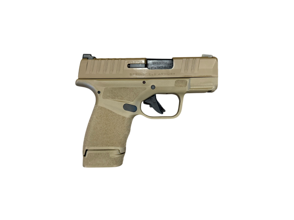 *USED* SPRINGFIELD HELLCAT 3&quot; 9MM PISTOL, FDE, W/ 2 MAGS, HOLSTER, ORIGINAL BOX