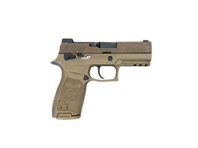 *USED* SIG SAUER P320 M18 3.75&quot; 9MM PISTOL, FDE, W/ 7 MAGS, ORIGINAL CASE/ACCYS