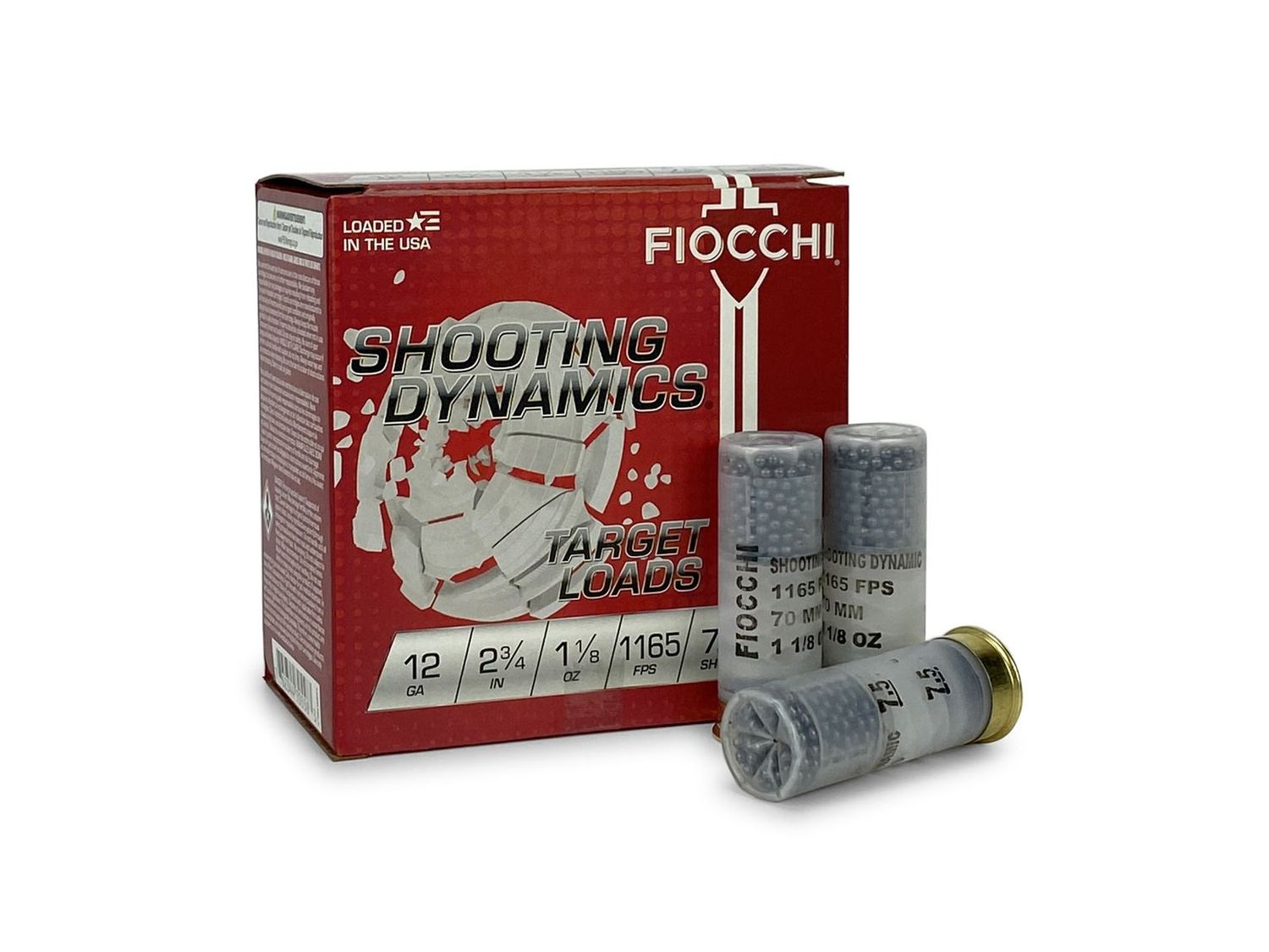 Fiocchi Shooting Dynamics Target Load 12 GA #7.5-Shot 25-Rounds 2.75&quot;, 762344705583, 12SD18L75