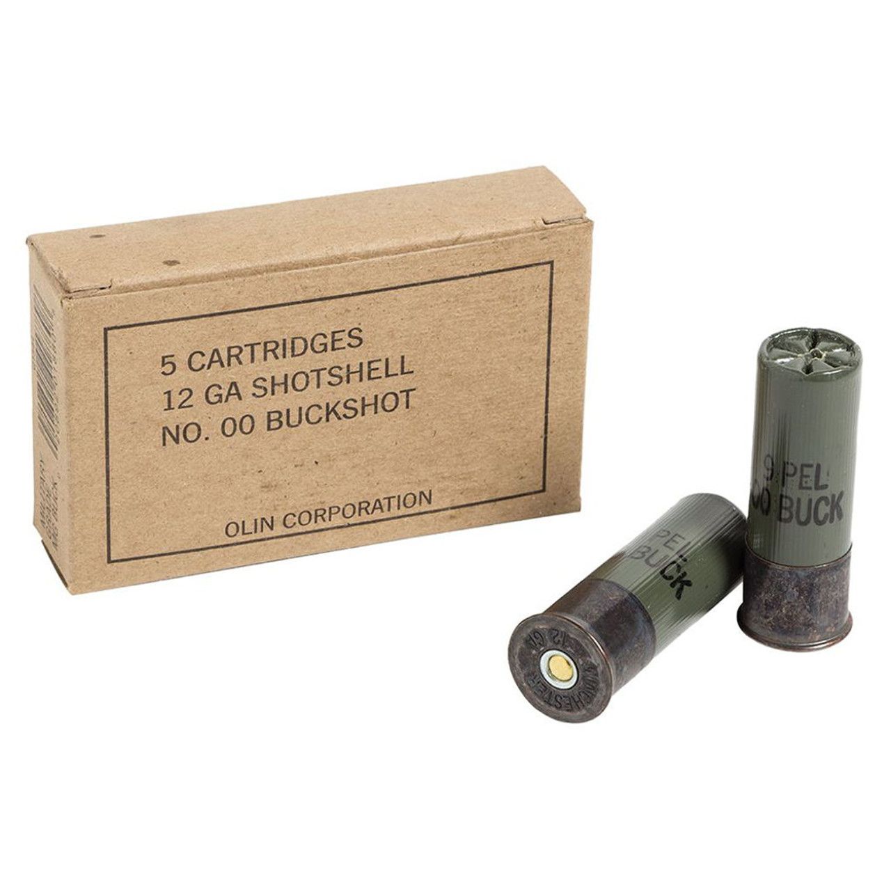 Winchester Military Grade 12GA 2.75-inch 00BK 9 Pellets 5Rds, 020892018808, Q1544