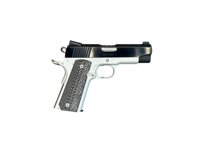 *USED* KIMBER PRO CARRY II 4&quot; 45ACP PISTOL, BLK/SLV, W/ 2 MAGS, NIGHT SIGHTS, EXTRA GRIPS, ORIGINAL CASE/ACCYS