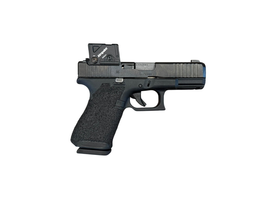 *USED* GLOCK 19 GEN 5 COA, 4&quot; 9MM PISTOL, BLK, W/ 3 MAGS, AIMPOINT COA, STIPPLING, ORIGINAL CASE
