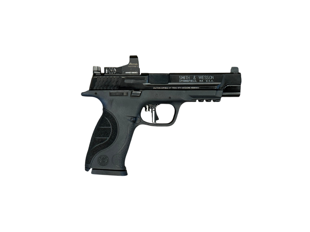 *USED* S&amp;W M&amp;P9 PRO SERIES C.O.R.E. 9MM PISTOL, 5&quot; BBL, FASTFIRE 3 OPTIC,BLACK, W/6 MAGS &amp; ORIG CASE