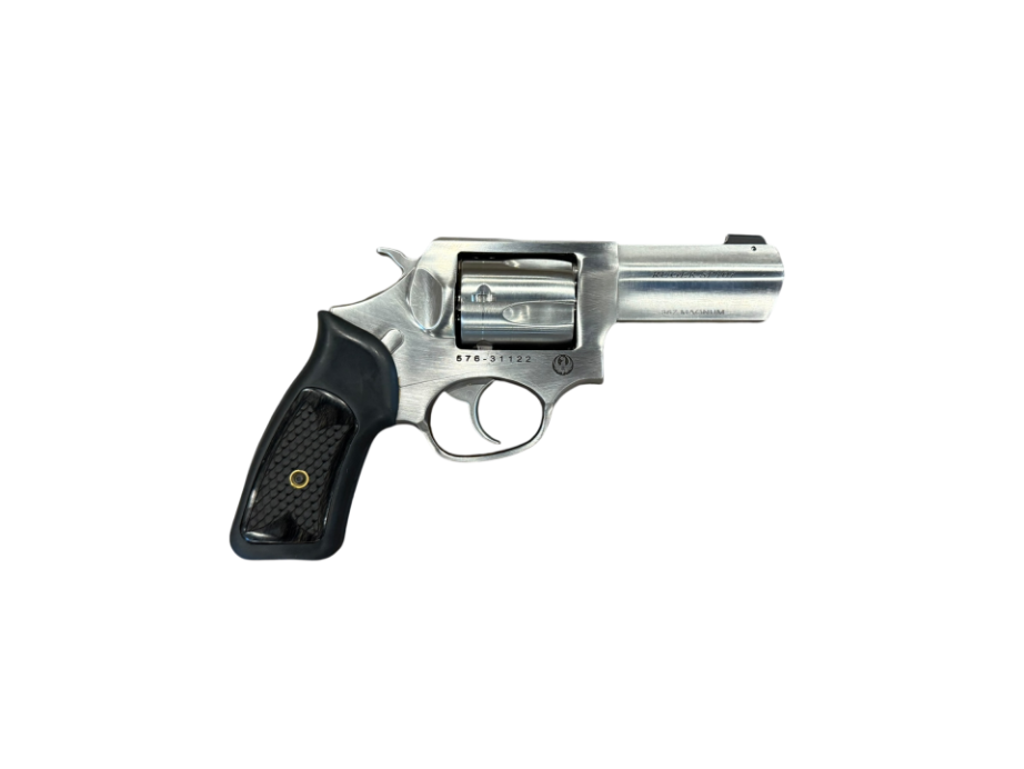 *USED* RUGER SP101 3&quot; .357MAG REVOLVER, S.S., 5 SHOT W/ HOLSTER, SPEED LOADER, GRIPS, ORIGINAL CASE