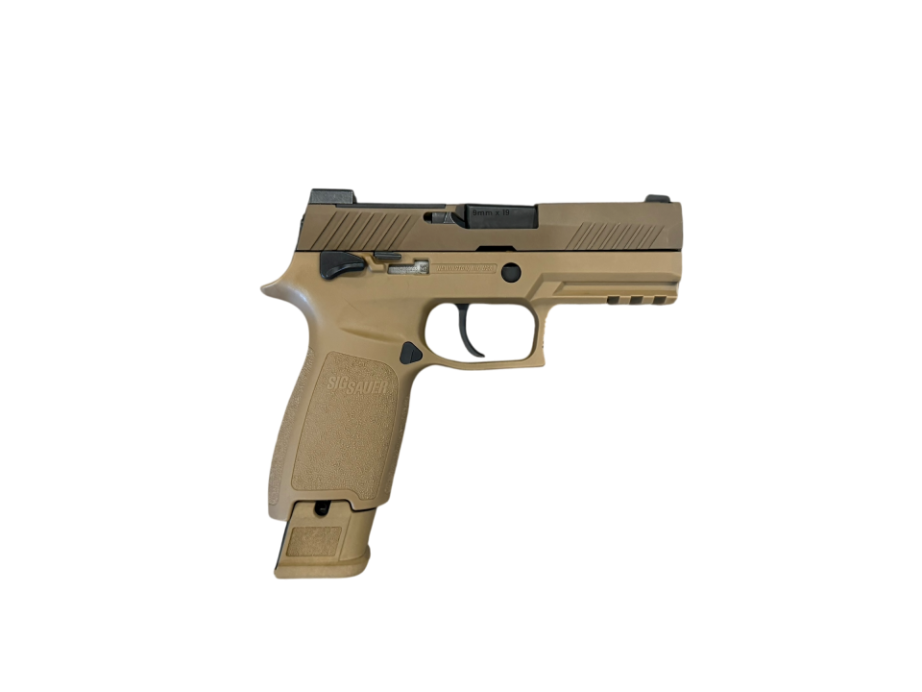 *USED* SIG P320 M18 3.9&quot; 9MM PISTOL, FDE, W/ 3 MAGS, ORIGINAL CASE