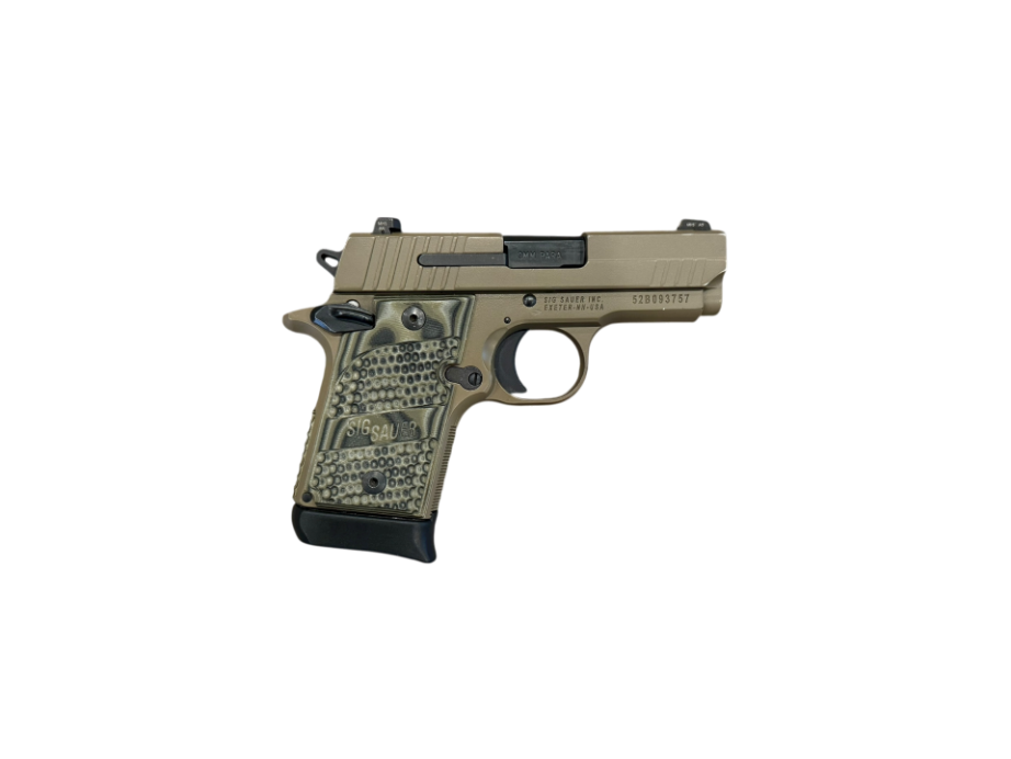 *USED* SIG P938 3&quot; 9MM PISTOL, FDE, W/ 4 MAGS, ORIGINAL CASE/ACCYS