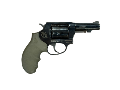 *USED* HERITAGE ROSCOE 3" .38SPL 5 SHOT REVOLVER, BLK/GRN, W/ HOLSTER