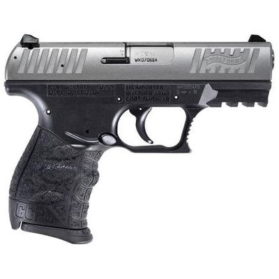 Walther, CCP M2+, Striker Fired, Semi-automatic, Polymer Frame Pistol, Compact, 9MM, 3.54", Stainless and Black, Manual Safety, 3 Dot Sights, 8 Rounds, 2 Magazines