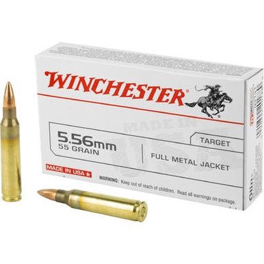 WINCHESTER USA LAKE CITY M193 RIFLE AMMUNITION 5.56MM 55GR FMJ 3180 FPS, 20RD/BOX