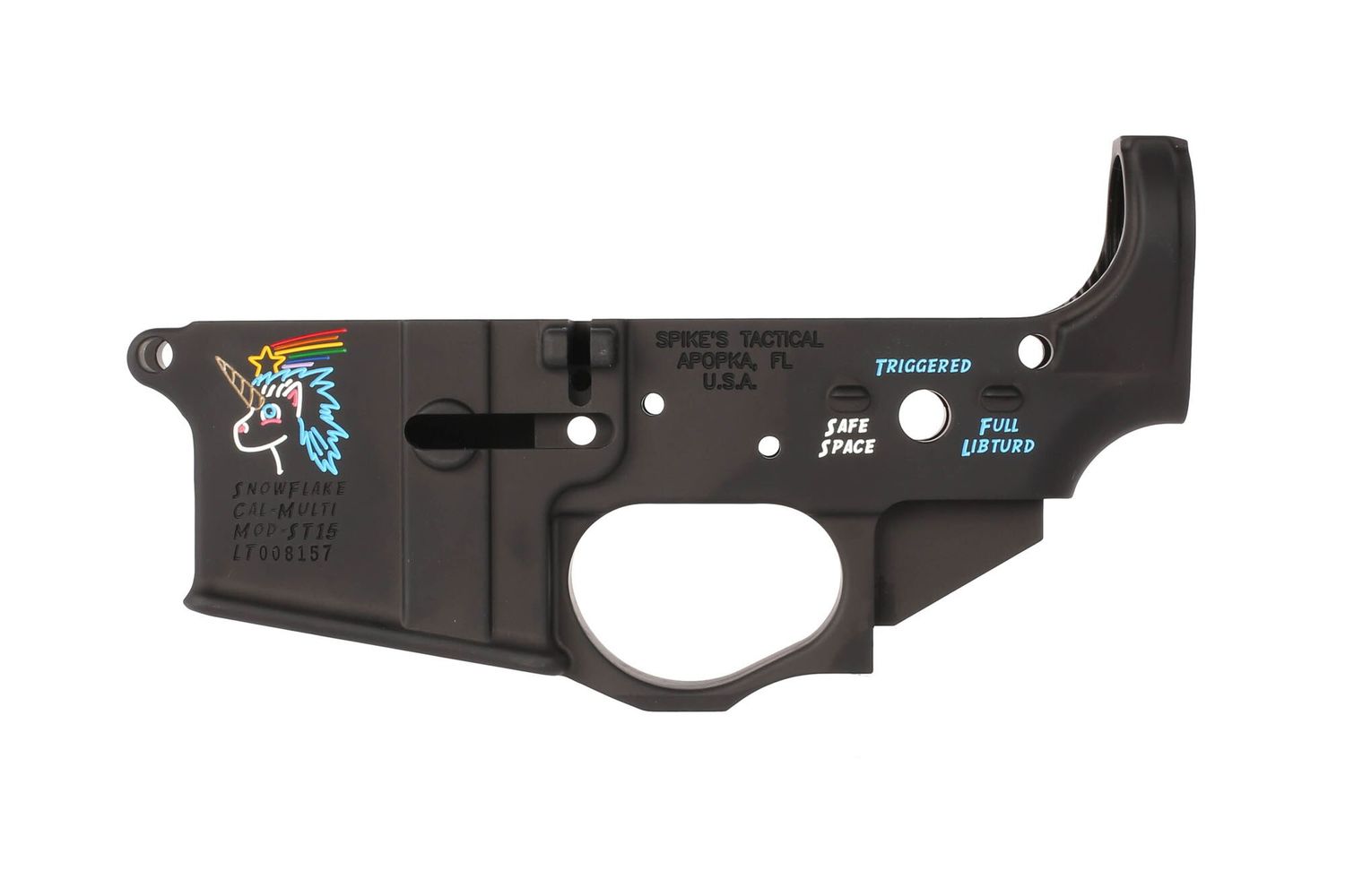 Spike&#39;s Tactical Stripped AR-15 Lower Receiver - Snowflake - Color Filled