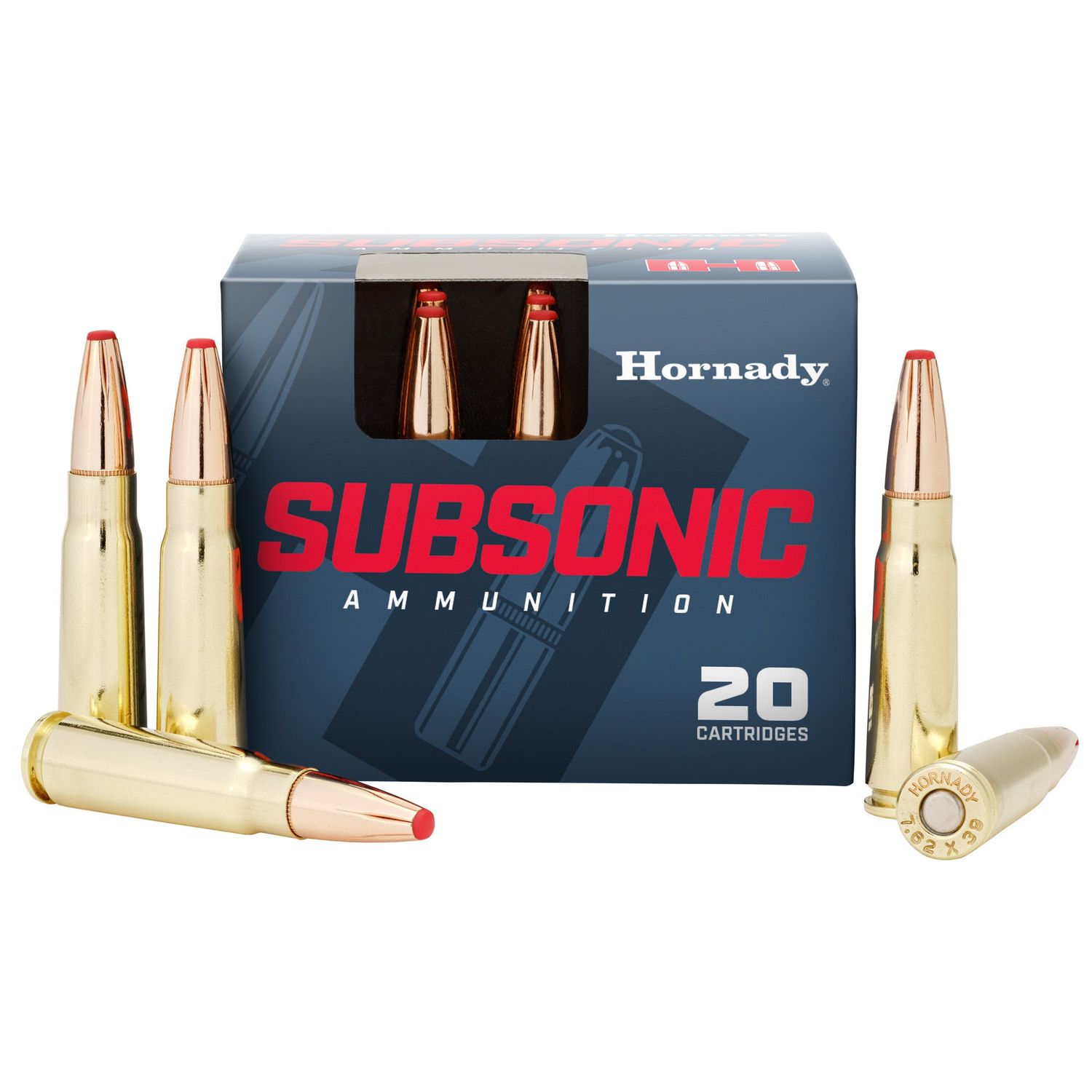 Hornady, Subsonic, 7.62X39, 255 Grain, Subsonic eXpanding Projectile, 20 Round Box, 090255807875, 80787