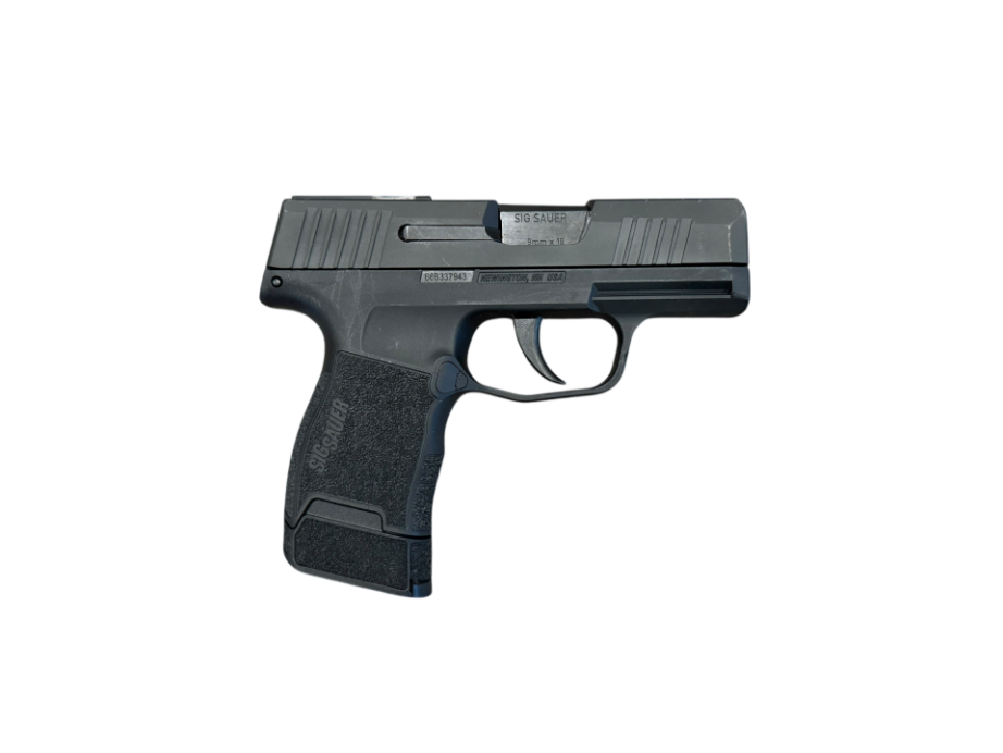 *USED* SIG SAUER P365 SAS 3" 9MM PISTOL, BLK, W/ 3 MAGS, HOLSTER, ORIGINAL CASE/ACCYS