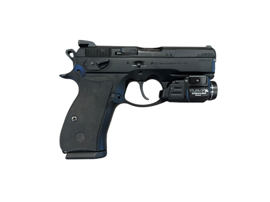 *USED* CZ 75 P-01, 3.75" 9MM PISTOL, W/ 2X15RD MAGS, ORIGINAL CASE &amp; ACCYS, TLR7A, AND HOLSTER.