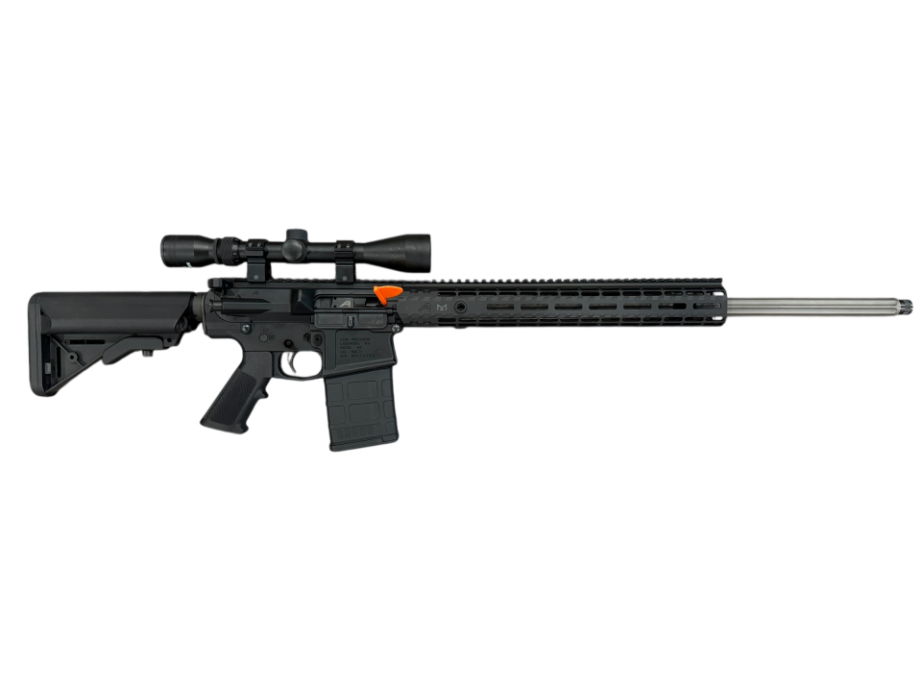 *USED* AERO M5 24" 6.5CM AR10 RIFLE, BLK/S.S., W/ 1 MAG, SCOPE