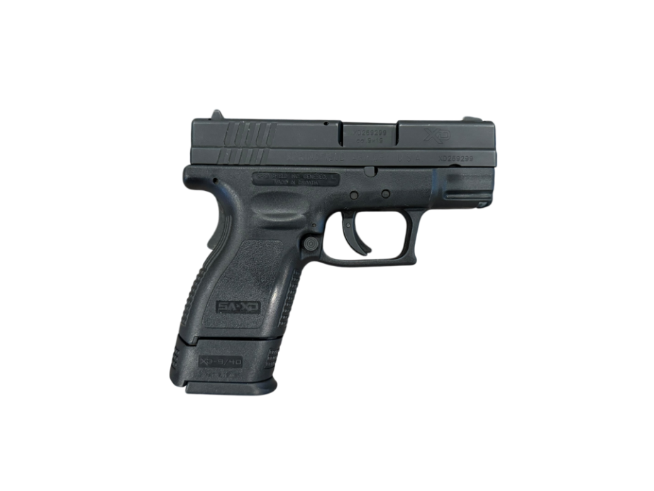 *USED* SPRINGFIELD XD-9 SUB-COMPACT 3" 9MM PISTOL, BLK, W/ 2 MAGS, ORIGINAL CASE/ACCYS