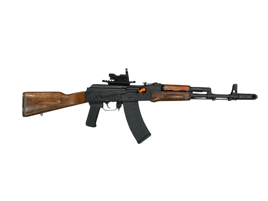*USED* WAFFEN WERKS AK-74 5.45X39MM RIFLE, W/1 MAG, OPTIC &amp; MNT, BLK/WOOD
