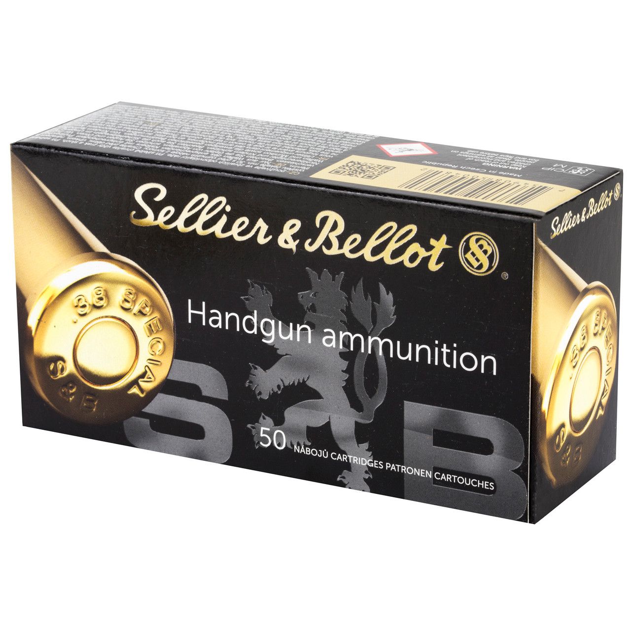 SELLIER &amp; BELLOT, PISTOL, 38 SPECIAL, 158 GRAIN, FULL METAL JACKET, 50 ROUND BOX 2100000099603 754908500482 SB38P