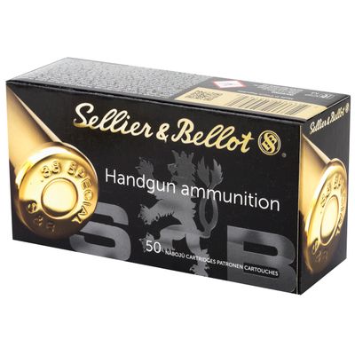 SELLIER &amp; BELLOT, PISTOL, 38 SPECIAL, 158 GRAIN, FULL METAL JACKET, 50 ROUND BOX 2100000099603 754908500482 SB38P