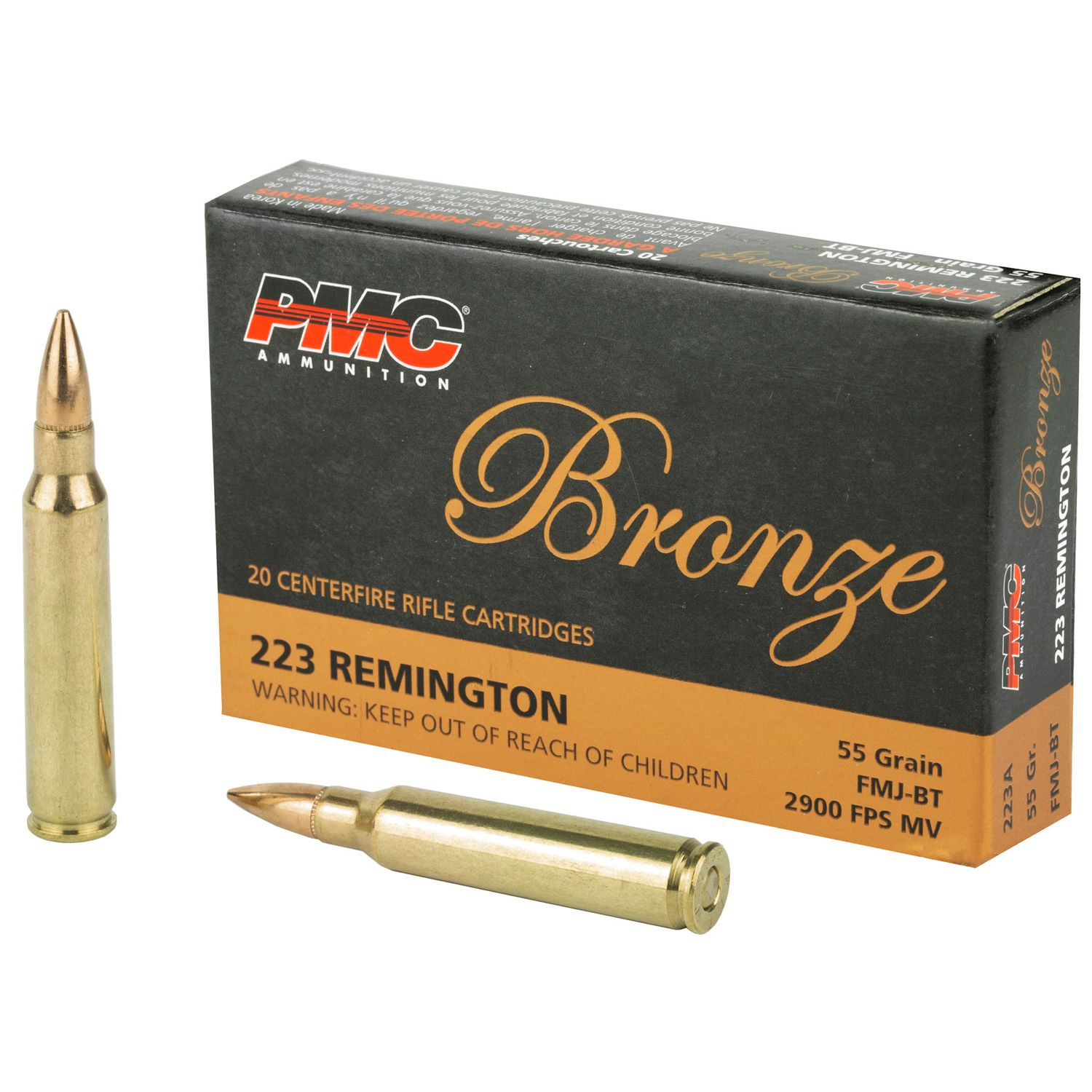 PMC .223 BRONZE, 55GR FMJ, 20RD/BX, 223A