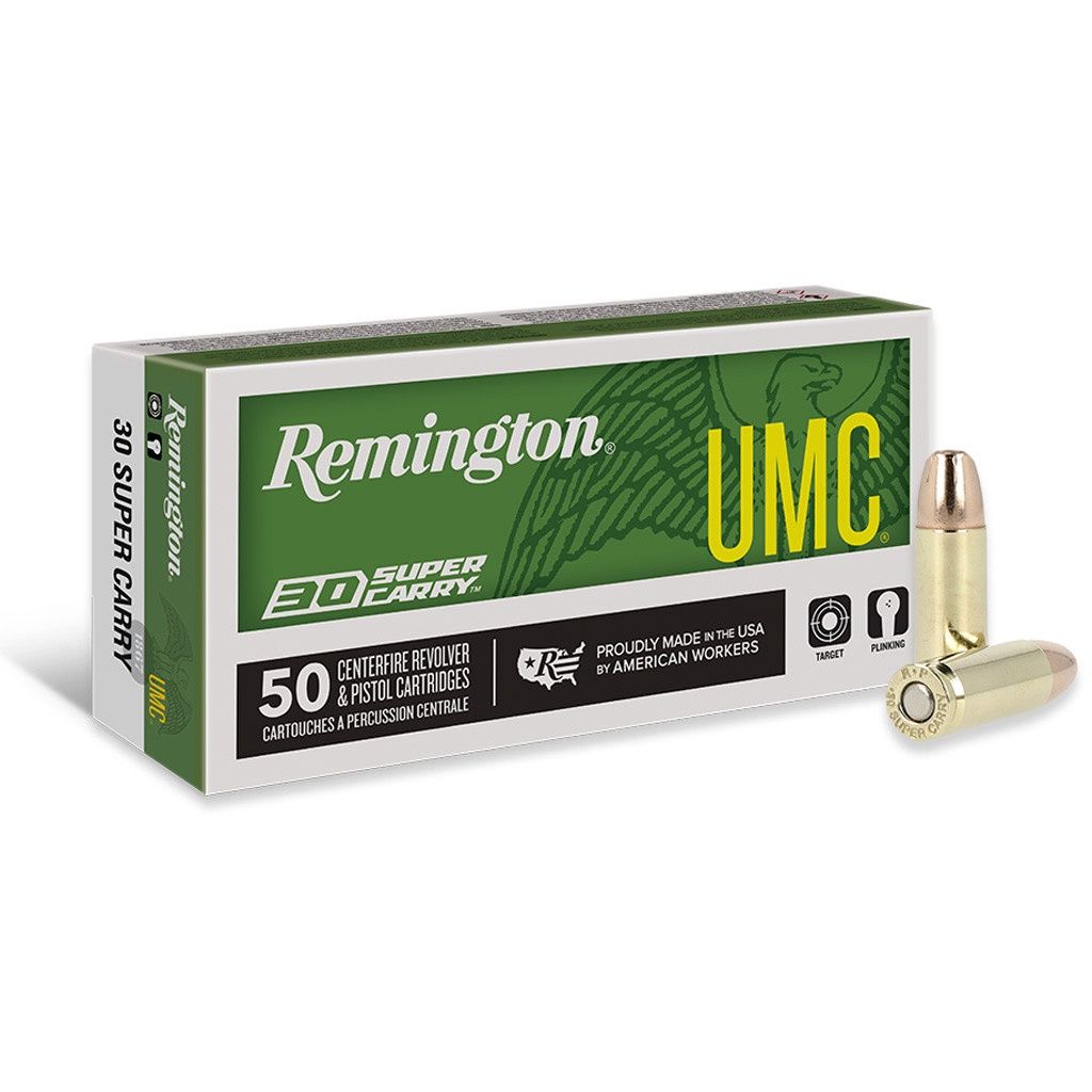 REMINGTON 30 SUPER CARRY, 100GR FMJ, 50RD/BX, R20015
