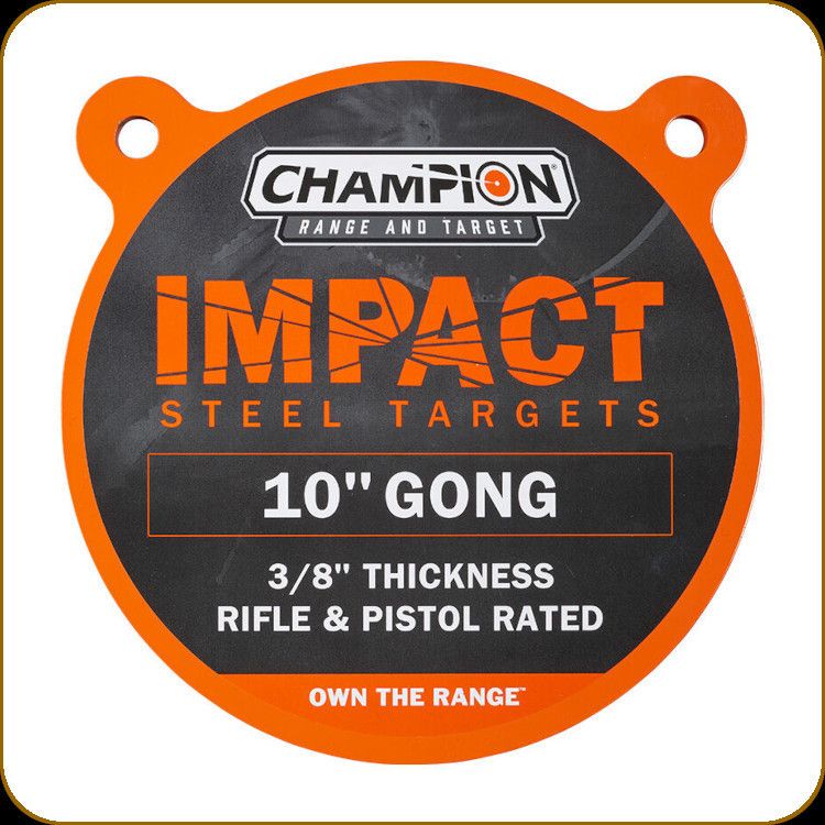 CHAMPION CENTER MASS AR500 STEEL TARGET, 10" ROUND GONG