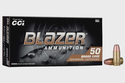 CCI 5203 BLAZER BRASS CENTERFIRE PISTOL AMMO 9MM 147GR FMJ, BOX OF 50