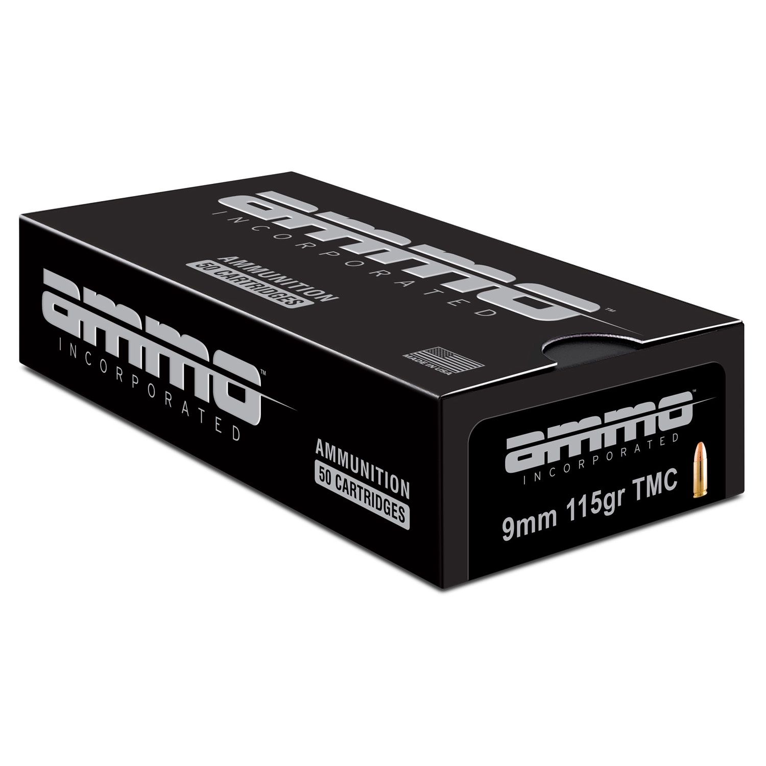AMMO INC. 9MM, 115GR TMC, 50RD/BX, 818778021512, 9115TMCA50