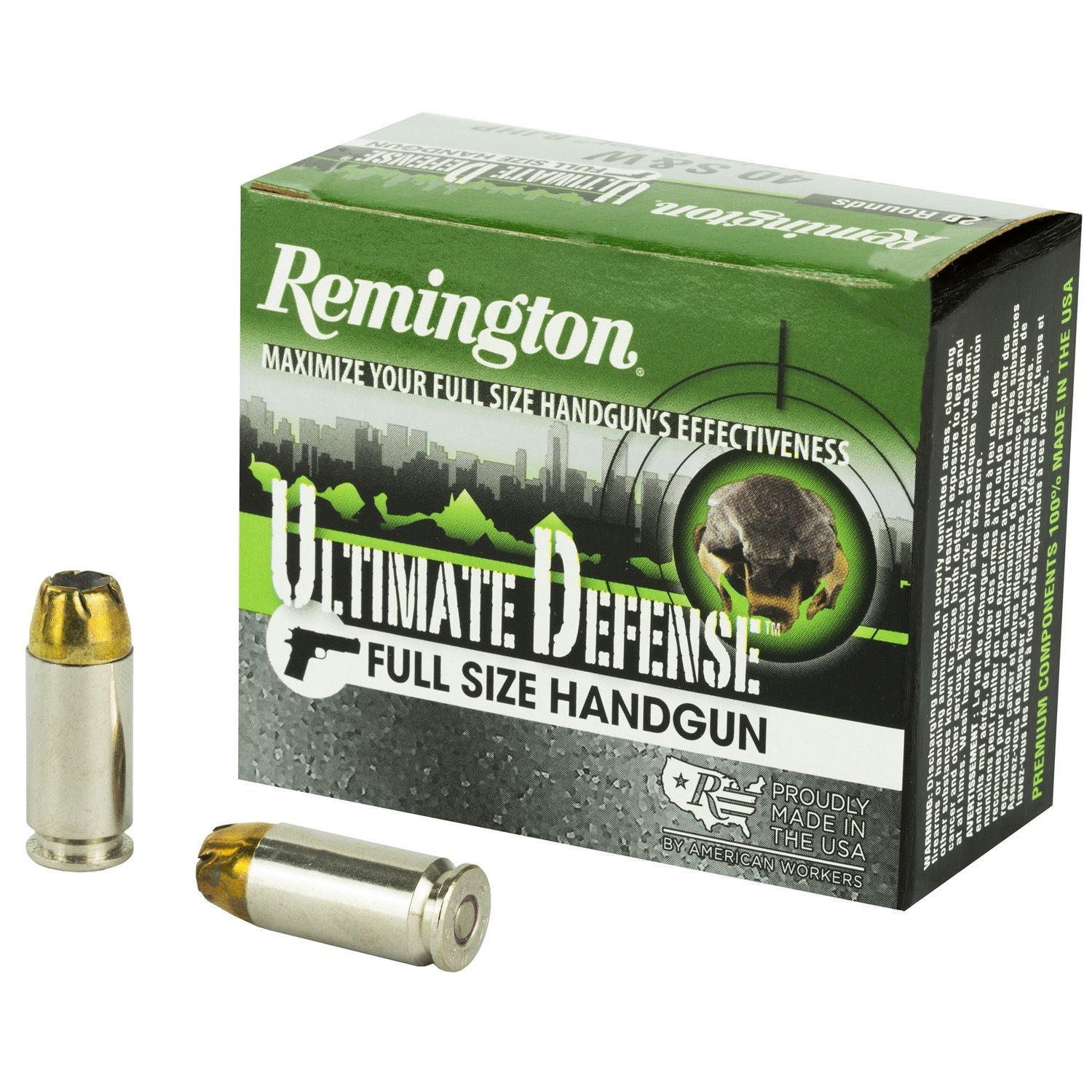 REMINGTON .40 S&amp;W Ultimate Defense, 165GR BJHP, 20RD/BX, 047700471907, 28957