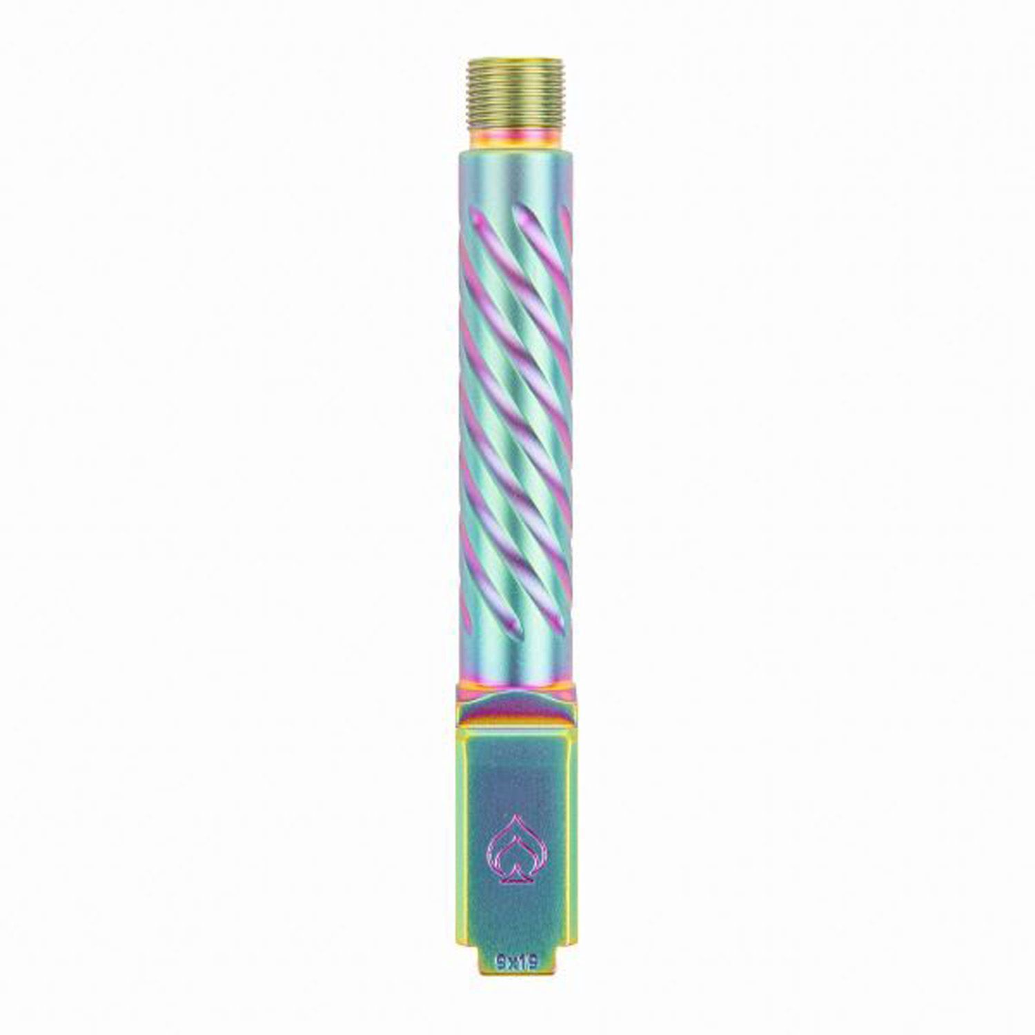 B.A. Barrel For Glock 19 Gen 3-5 1/2x28" Threaded PVD iridescent Spiral Premium Series, BAPSG195T3W-BAMD100045, BAPSG195T3W
