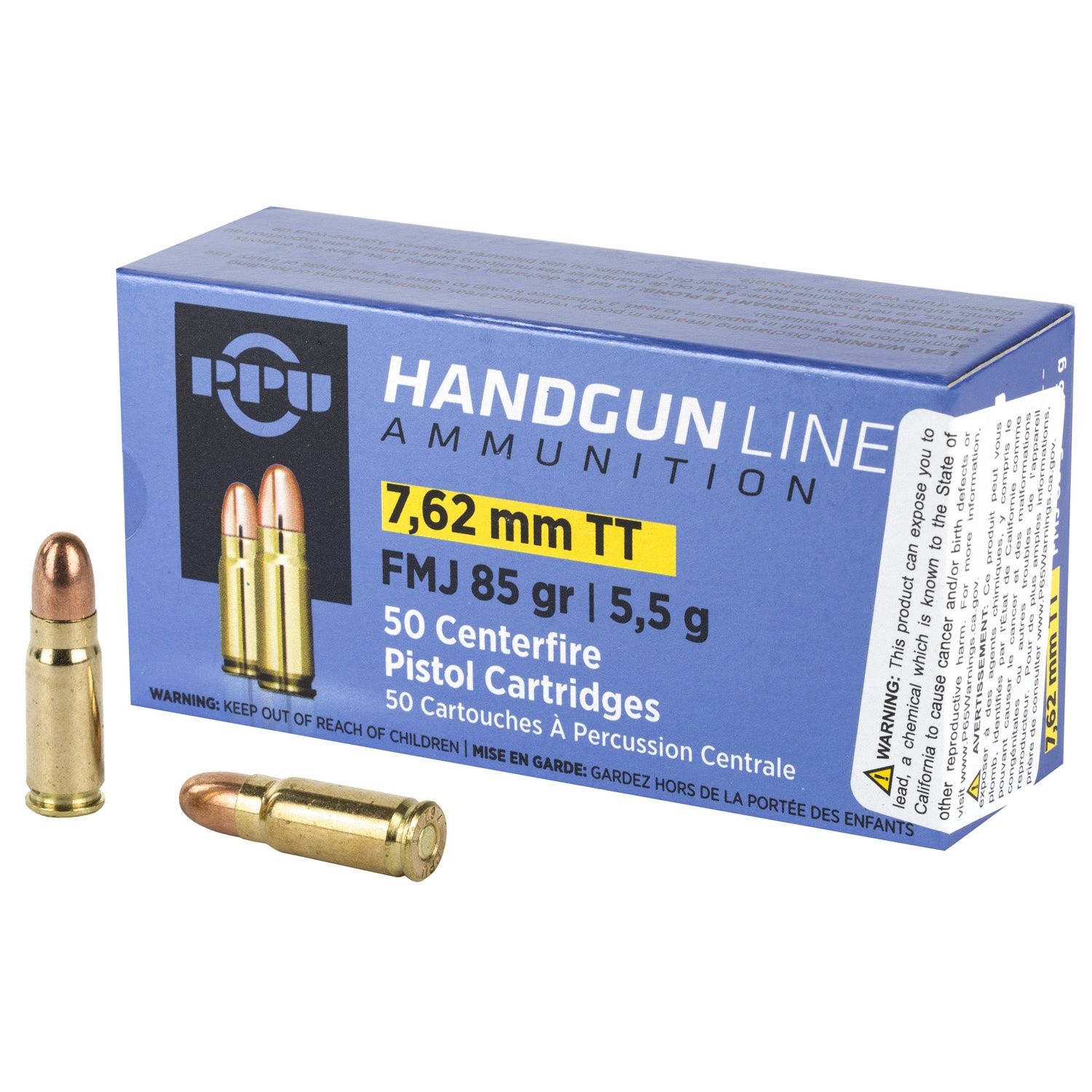 Prvi Partizan, Pistol, 7.62x25 Tokarev, 85 Grain, Full Metal Jacket, 50 Round Box
