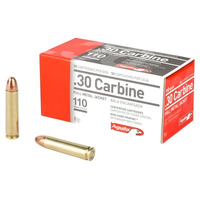 AGUILA .30 Carbine, 110GR FMJ, 50RD/BX, AGA1E302110
