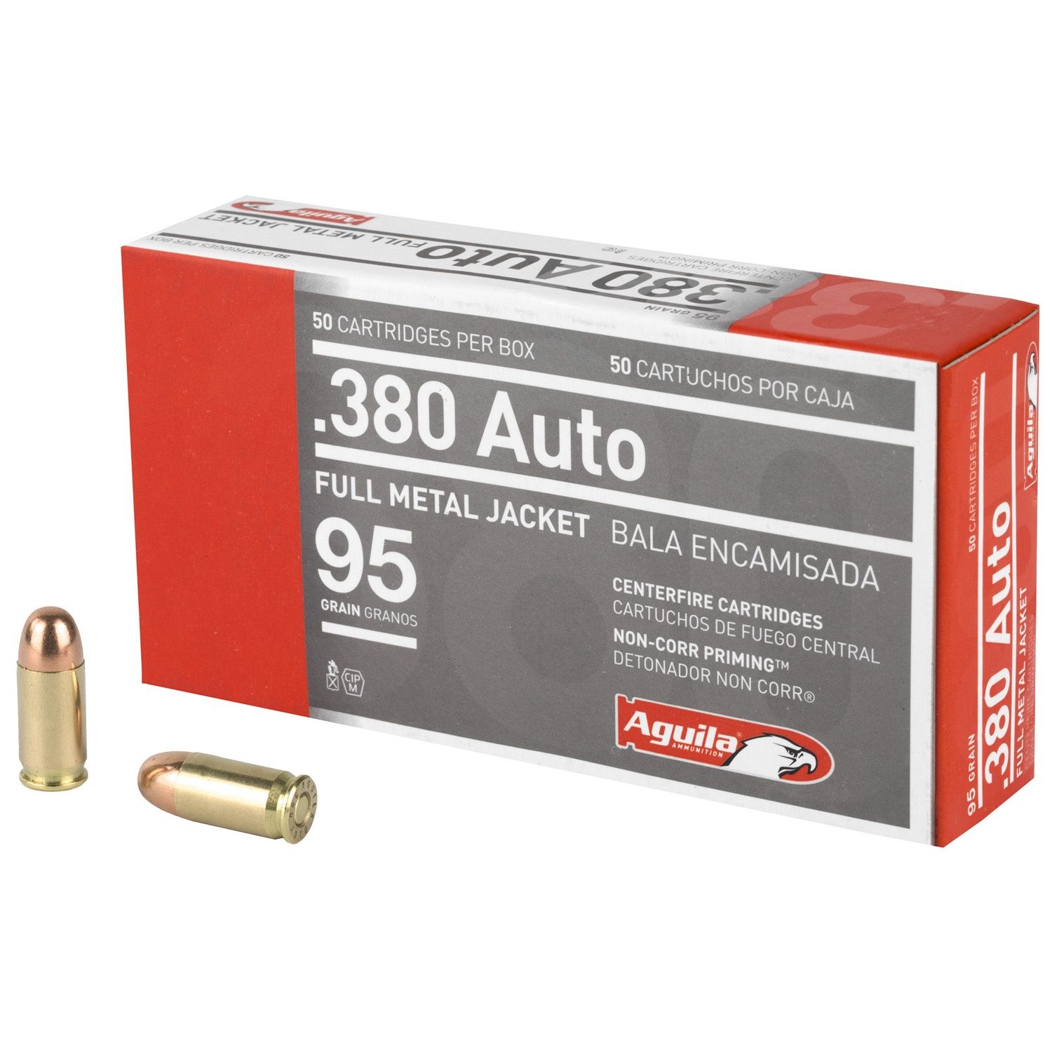 AGUILA .380ACP, 95GR FMJ, 50RD/BX, 640420003122, 1E802110