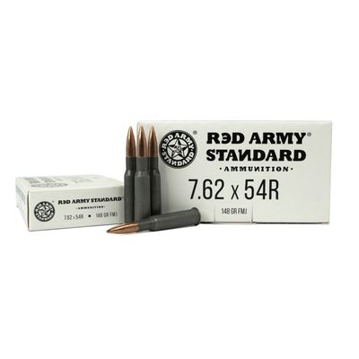 Red Army Standard 7.62x54R Ammunition 20 Rounds 148 Grain FMJ, 787450868045, AM3421
