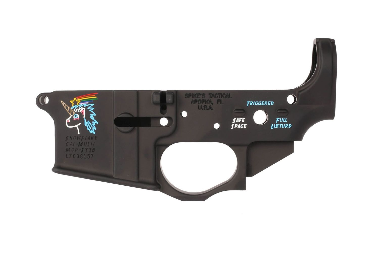 Spike's Tactical Stripped AR-15 Lower Receiver - Snowflake - Color Filled