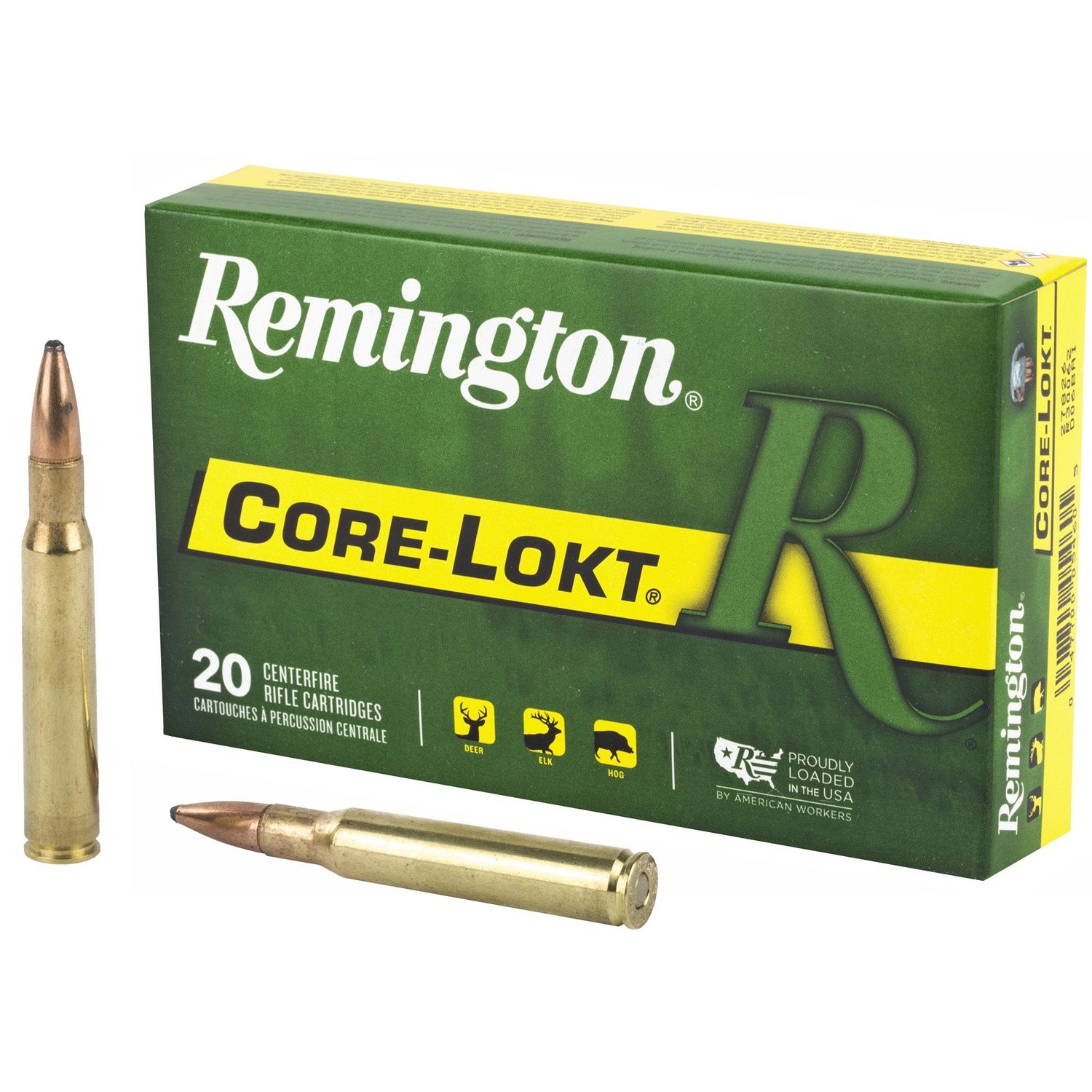 Remington Core-Lokt Rifle Ammunition .30-06 Sprg 150 gr PSP 2910 fps 20/ct, 047700054605, 27826