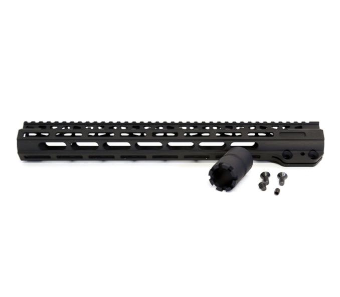 American Defense Manufactoring 15" MLOK Rail w/Barrel Nut, Black, UP08