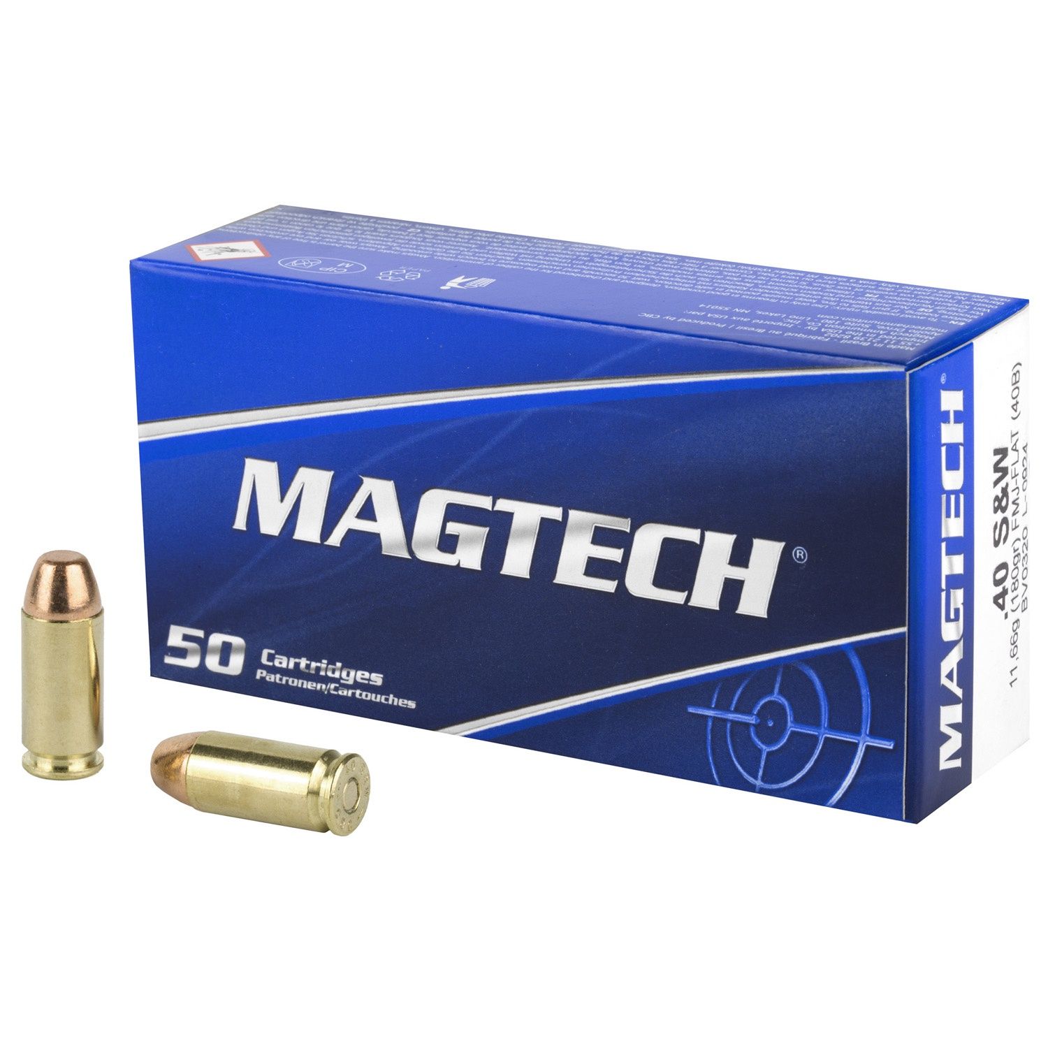 MAGTECH 40 S&amp;W 180GR FMJ AMMUNITION 50RDS, 754908160013, 40B