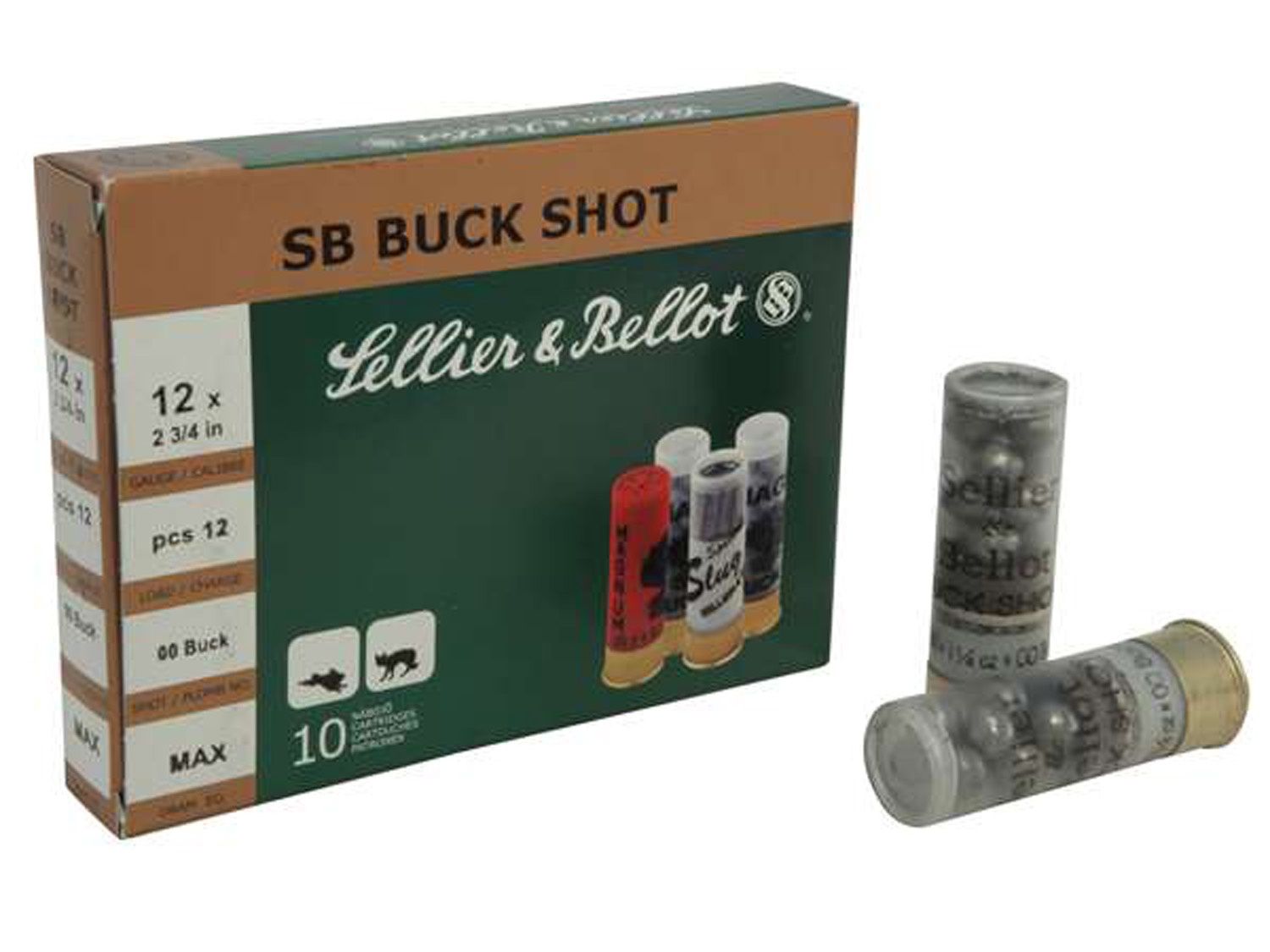 S&amp;B 12GA, 2.75" 27P #4BLK, 25RD/BX, SB12BSBCS