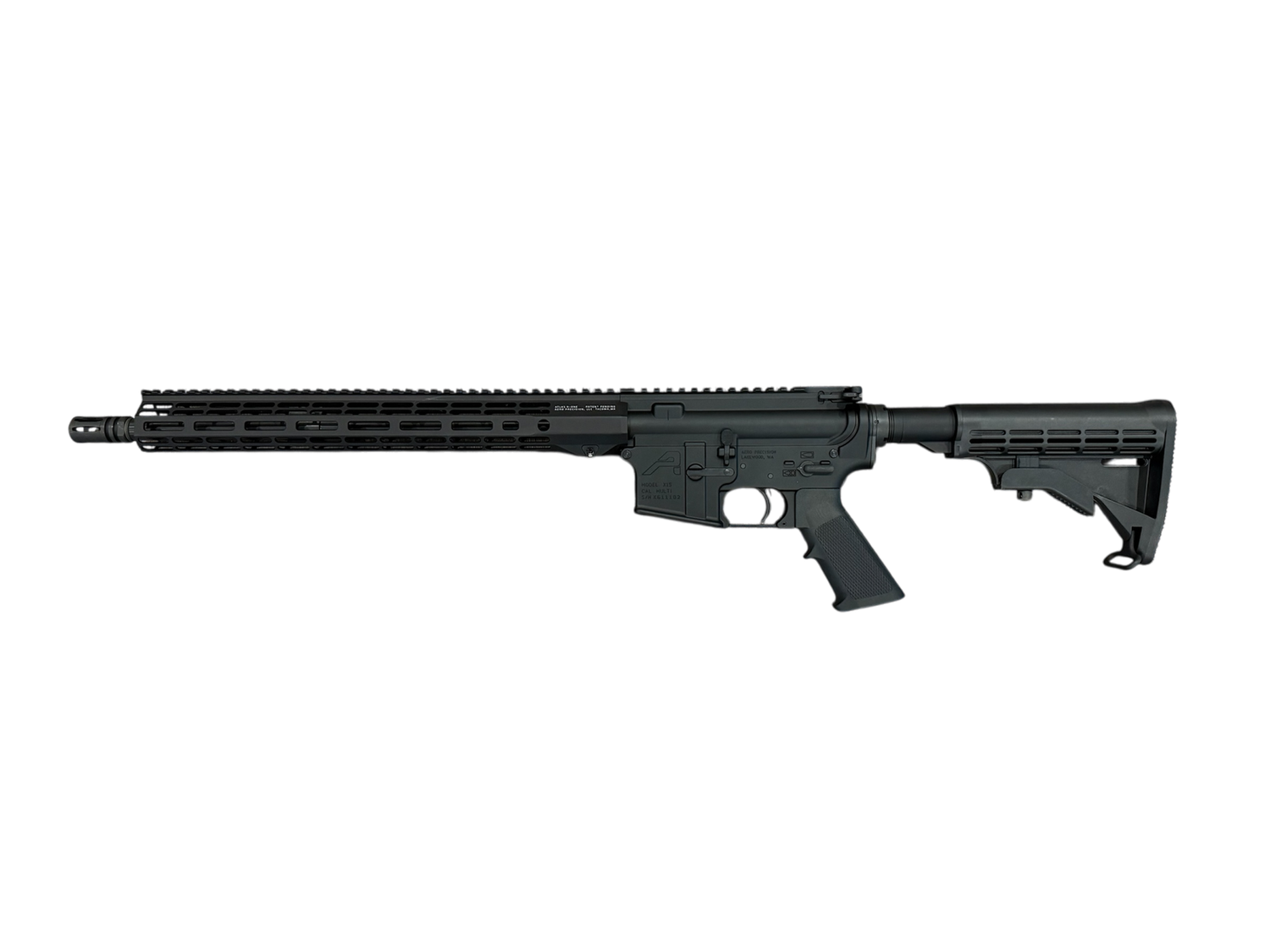 AERO/B.A. AR15 16" 5.56 MID GOV, 15" R-ONE, M4 STOCK, A2 GRIP, BLK ANO, RB028
