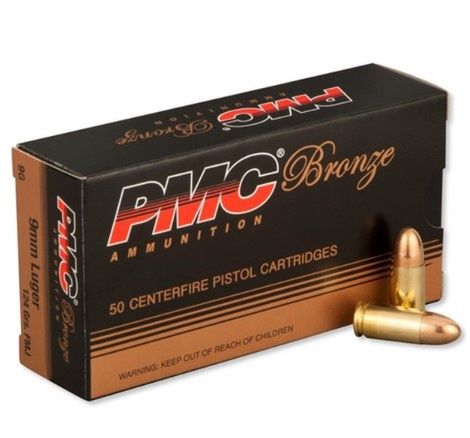 PMC Bronze 9mm 147gr SUBSONIC FMJ Ammo, 50rds, 741569070294, 9H