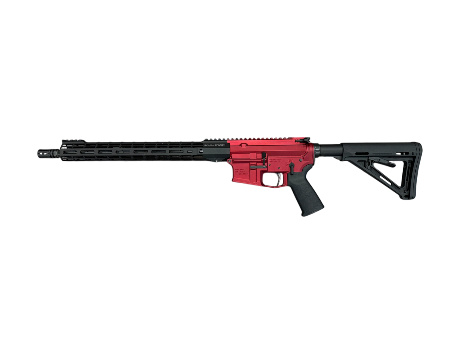 AERO/B.A. 16" 5.56 MID GOV, 15" R-ONE, MOE FURNITURE, RED/BLK ANO, RB037