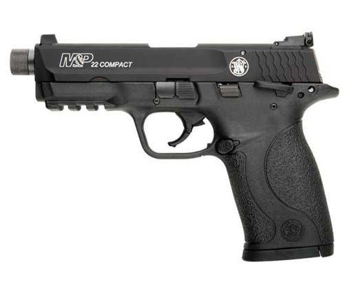 Smith &amp; Wesson, M&amp;P Compact, Striker Fired, Semi-automatic, Polymer Frame Pistol, 22LR, 3.6" Threaded Barrel, Black, Adjustable Sights, Ambi Safety, 10 Rnds, 2 Magazines, 022188866506, 10199
