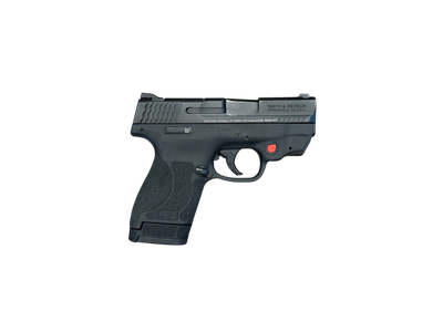 *USED* S&amp;W M&amp;P 9 SHIELD 3" 9MM PISTOL, BLK, W/ 2 MAGS, C.T. RED LASER