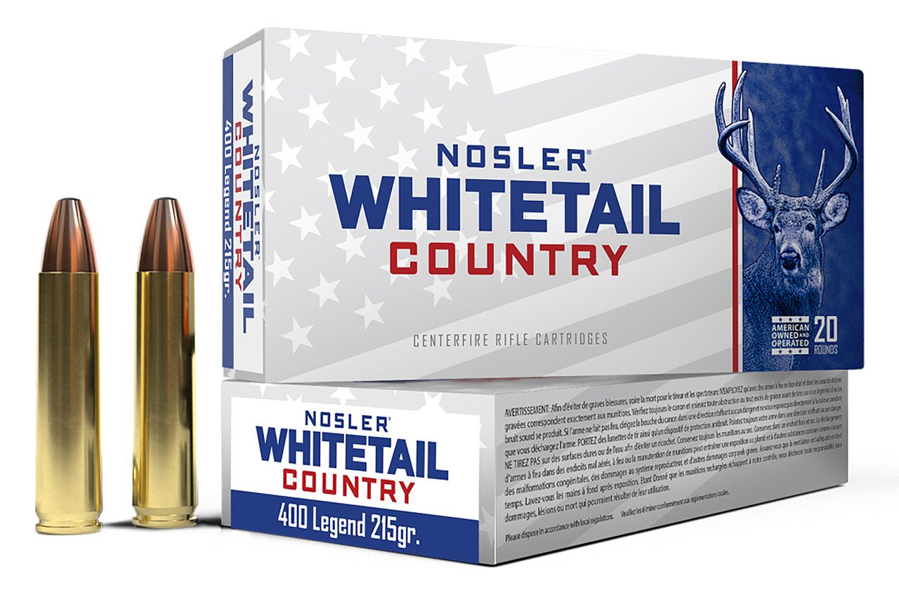 NOSLER Whitetail .400 LGDN 215GR JSP, 20RD/BX, 054041401388, 40138