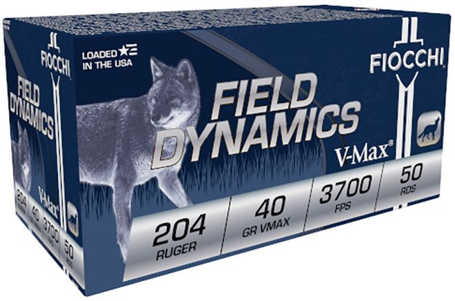 Fiocchi Extrema Hunting Ammo .204 RUG V-Max Polymer Tip 50 Rounds per Box, 762344707389, 204HVB